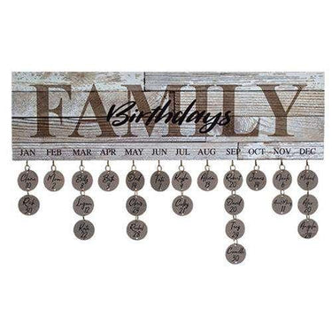 Family Birthday Calendar - The Fox Decor